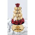 White Macaron with Red Roses Tower (Small)
